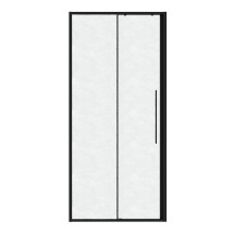 Дверь в нишу Niagara Nova NG-84-L9CHB (90х195) раздвижная(левая) черный матовый, стекло шиншилла &mdash; 