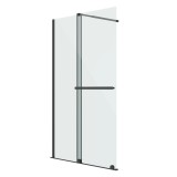 Душевая перегородка Niagara Nova NG-671-90BLACK (90х200) черный матовый, раздвижная, стекло прозрачное &mdash; 