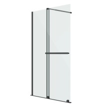 Душевая перегородка Niagara Nova NG-671-90BLACK (90х200) черный матовый, раздвижная, стекло прозрачное &mdash; 