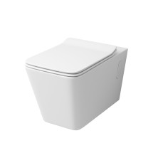 Унитаз GR-4414S (570*350*330) подвесной безободковый с тонкой крышкой — 