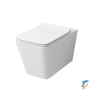 Унитаз GR-4414S (570*350*330) подвесной безободковый с тонкой крышкой  (GR-4414S)