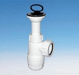 Сифон для умывальника McAlpine MRW2L — Сифон бутылочный  прямой 1 1/4”х32 мм  с 60 мм сливом, пробкой, выход на 32 мм 