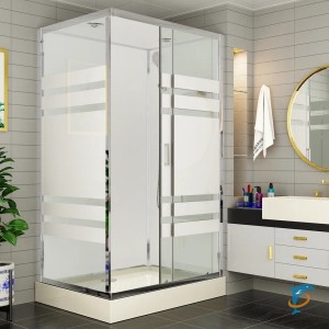 Кабина душевая ESBANO ECONOM угловая, прямоугольная, 120х90х210 см, с крышей, поддон белый, низкий (ESE-129CKR)