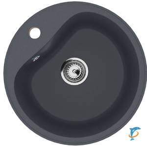 Круглая мойка с отверстием под смеситель ULGRAN U-100 антрацит (U-100-343)
