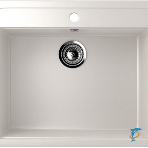 Односекционная мойка с отверстием под смеситель ULGRAN U-104 белый  (U-104-331)