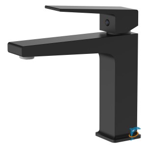 Смеситель для раковины Azario EDDIE керамический картридж, без донного клапана, чёрный (AZ-VBH168207PA) (AZ-VBH168207PA)