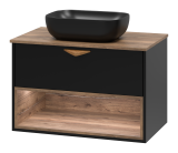 Тумба для комплекта Brevita Bergen 80 подвесная черная 1 ящик — 