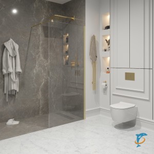 Душевая перегородка Niagara NG-643-12 GOLD (120x195) (NG-643-12GOLD)