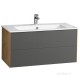 Тумба с раковиной Aquaton Сохо 100 дуб веллингтон, графит софт  (1A258201AJA00 + Aquaton_1WH501627)