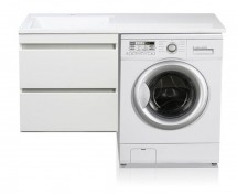 Тумба с раковиной El Fante Даллас 100 Люкс PLUS подвесная, белая, правая/левая Эмаль — Тумба для комплекта El Fante подвесная Даллас 100 Люкс белая PLUS 