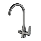 Смеситель для кухни HAIBA HB76533-3 с подключением фильтра, латунь, оружейная сталь — 