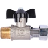 STOUT Кран шаровой с накидной гайкой, НР/накидная гайка, ручка бабочка 1/2x1/2 — 