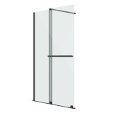 Душевая перегородка Niagara Nova NG-671-10BLACK (100х200) черный матовый, раздвижная, стекло прозрачное &mdash; 