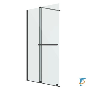 Душевая перегородка Niagara Nova NG-671-10BLACK (100х200) черный матовый, раздвижная, стекло прозрачное (NG-671-10BLACK)