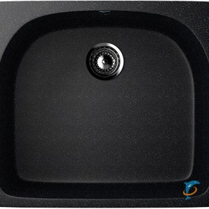 Односекционная реверсивная мойка ULGRAN U-408 черный  (U-408-308)