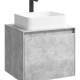 Тумба с раковиной Aqwella 5 Stars Mobi 60 подвесная бетон светлый (раковина Олимпия 560)  (MOB0106BS+MOB0706BS+4640021064269)