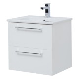 Тумба с раковиной Dreja GIO 60 подвесная, белый глянец — 