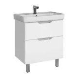Тумба с раковиной Dreja Q Plus 55 напольный/подвесной, белый лак — 