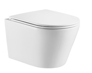 Унитаз подвесной Azario Teramo 515х355х365 безободковый, скрытое крепление, смыв "Торнадо", в комплекте с сидением микролифт (AZ-0053-UQ3)  (AZ-0053-UQ3)