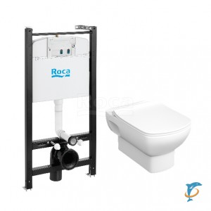 ПЭК Roca Dama Senso Pack 893104680 подвесной унитаз + инсталляция + Slim сиденье дюропласт  (893104680)