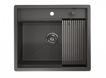 Стальная кухонная мойка Granula KS-6051 графит матовый — 