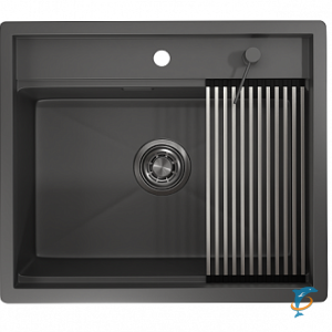 Стальная кухонная мойка Granula KS-6051 графит матовый  (KS-6051 графит матовый)