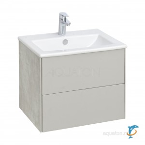 Тумба с раковиной Aquaton Сохо 60 cлэйт, галька серая  (1A258001AJ9A0 + Aquaton_1WH501606)