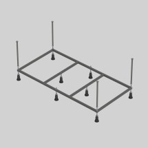 Каркас для прямоугольных ванн CORPA NERA 140 см — 