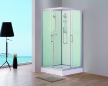 Кабина душевая ESBANO ELEGANCIA квадратная, 90х90х210 см, без крыши, поддон белый, низкий — 