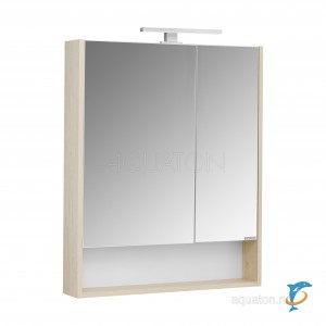 Зеркальный шкаф Aquaton Сканди 70 белый, дуб верона  (1A252202SDB20)