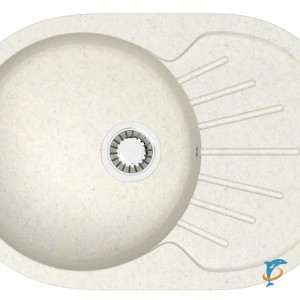 Кухонная мойка AZARIO Flora 730x450x215 искусственный мрамор, цвет хлопок (CS00079914)  (CS00079914)