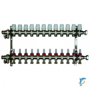 Коллекторная группа Millennium 1'' с расходомерами для теплого пола на 12 выходов  (KGTP1112)