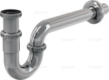 Сифон  AlcaPlast A432 — Сифон для умывальника Ø32, U-форма, цельнометаллический, с накидной гайкой 5/4"