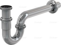 Сифон  AlcaPlast A432 — Сифон для умывальника Ø32, U-форма, цельнометаллический, с накидной гайкой 5/4"