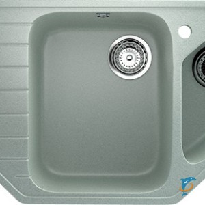 Угловая двухсекционная мойка с отверстием под смеситель ULGRAN U-409 черный  (U-409-308)