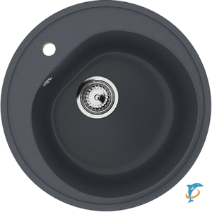 Круглая мойка с отверстием под смеситель ULGRAN U-101 антрацит  (U-101-343)