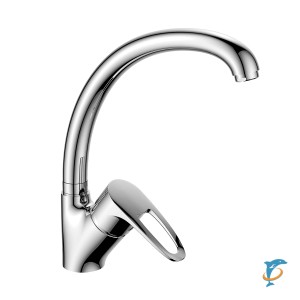 Смеситель DECOROOM DR70021 одноручный  для кухни с высоким поворотным изливом  (DR70021)