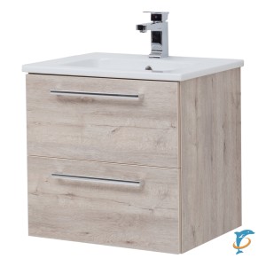 Тумба с раковиной Dreja GIO 60 подвесная, дуб кантри (77.0102D+640344)