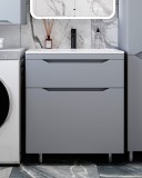 Тумба с раковиной Style Line Марелла 70 напольная, серая, антискрейтч — 