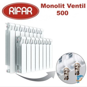 Биметаллический радиатор Rifar Monolit Ventil 500 8 секций  (Monolit Ventil 500 x8)