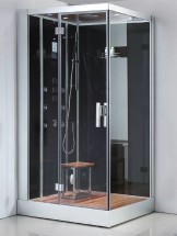 Пародушевая кабина EAGO OSLO прямоугольная 90x120x226 см, левая, черная — 