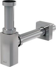 Сифон  AlcaPlast A401 — Сифон для умывальника Ø32 DESIGN, цельнометаллический, квадратный