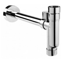 Сифон латунный 1 1/4-32 McAlpine CAT32V-CB — без выпуска с вентиляционным клапаном для предотвращения срыва гидрозатвора, отводной трубой D=32мм и фланцем; выход на 32мм; материал комбинированный - латунь/пластик; цвет - хром.