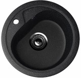 Круглая мойка с отверстием под смеситель ULGRAN U-500 черный — 