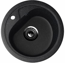 Круглая мойка с отверстием под смеситель ULGRAN U-500 черный — 