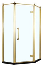 Душевое ограждение Azario ONTARIO 1000х1000х2000 без поддона, прозрачное стекло 8 мм, цвет профиля золото (AZ-NBB3231 1000 GOLD) — 
