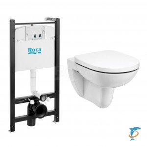 ПЭК Roca Debba Round Pack 893104980 подвесной унитаз Rimless + инсталляция + сиденье Supralit  (893104980)