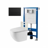 Инсталляция Point Элемент PN45120 + Клавиша Меркурий черн мат, PN44831BM +Унитаз Сатурн PN41901 — 