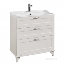 Тумба с раковиной Aquaton Леон 80Н дуб , белая — 