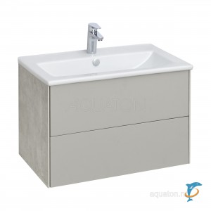 Тумба с раковиной Aquaton Сохо 75 cлэйт, галька серая  (1A258101AJ9A0 + Aquaton_1WH501619)